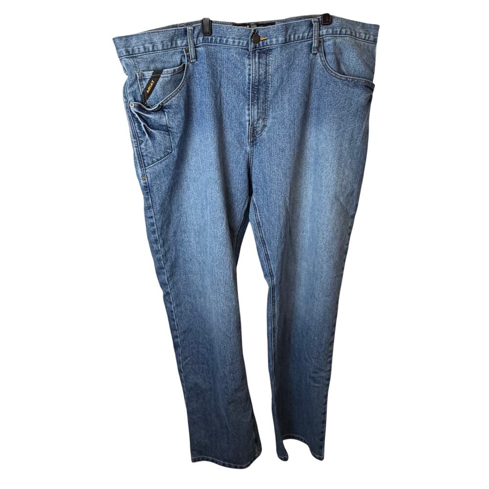 Ariat Rebar M4 Durastar Blue Haze Bootcut Jeans 44x34 Stretch Work Denim